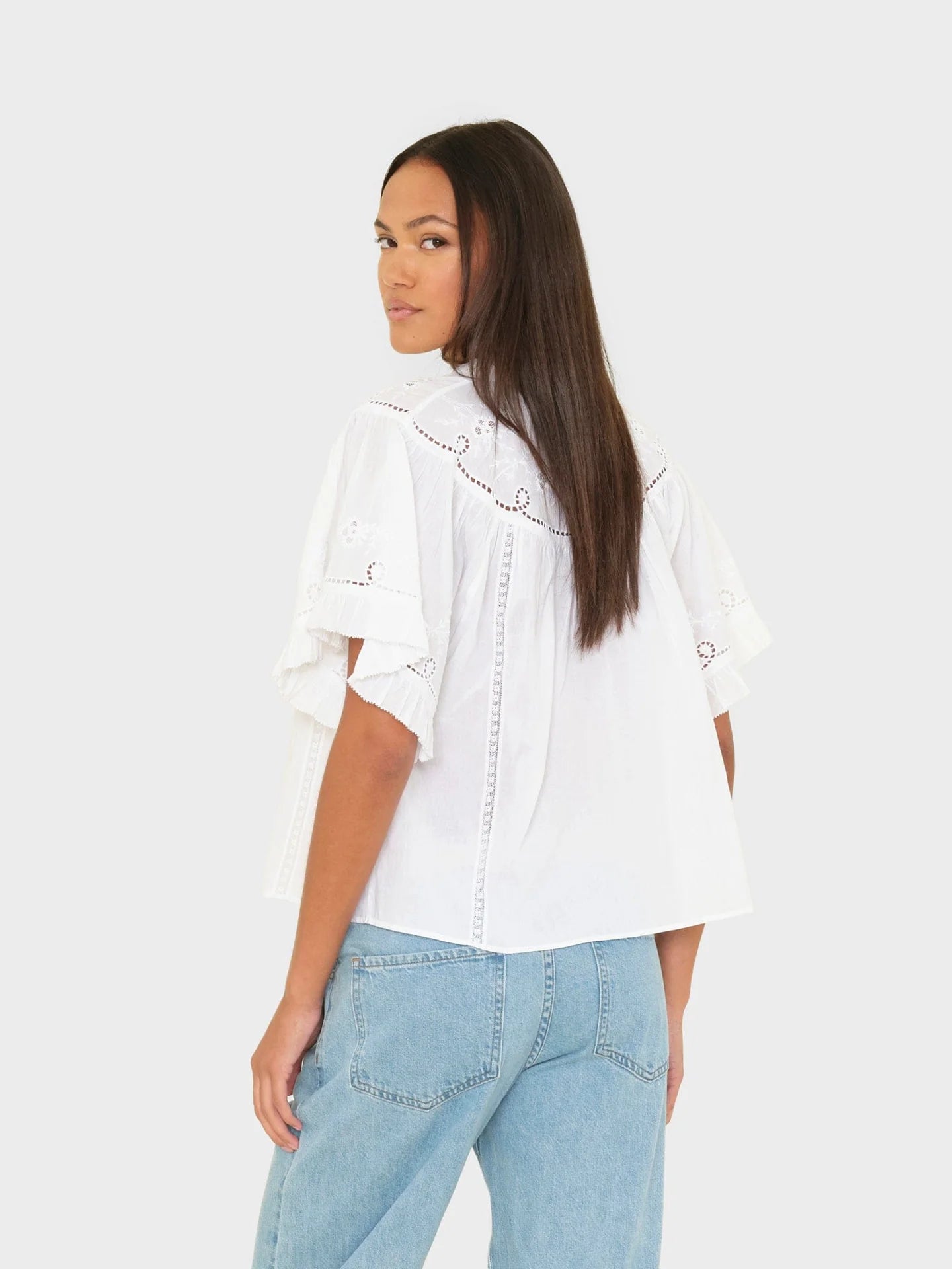 Xirena Mae Eyelet Top Blouse White