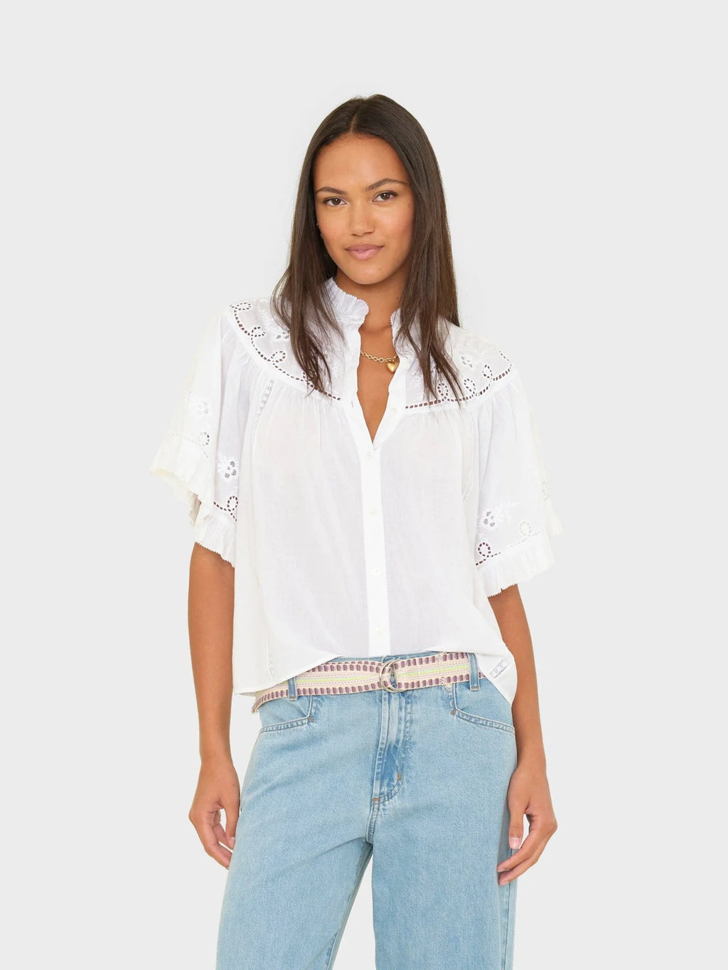 Xirena Mae Eyelet Top Blouse White